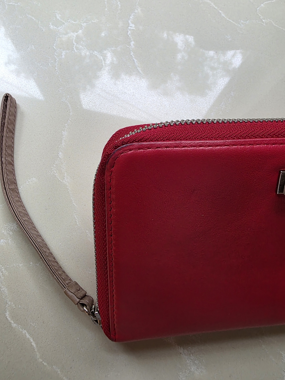 FURLA Red Zip-Around Wristlet Wallet - Gem